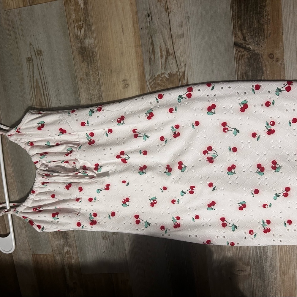 Forever 21 White Cherry Print Mini Dress
